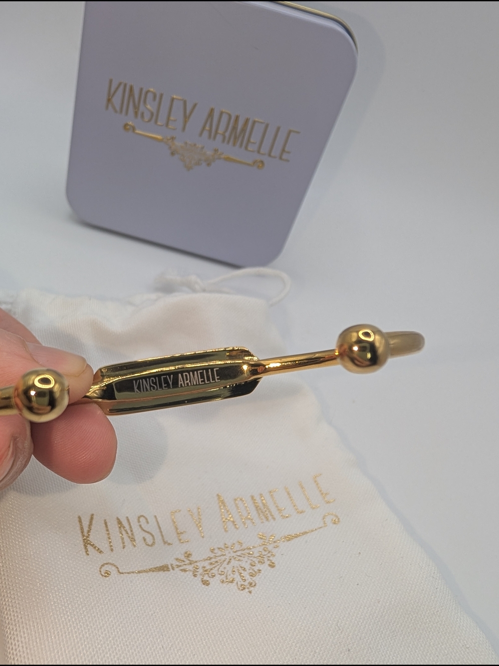 Kinsley Armelle Gold Cuff Bracelet - Picture 3 of 3